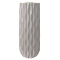 WAZON NA KWIATY BIAŁY FLAKON CERAMICZNY DEKORACYJNY NOWOCZESNY 24 cm