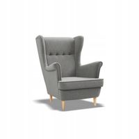 Fotel USZAK JASNY SZARY w Stylu Skandynawskim Elegancki Wygodny