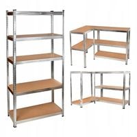 REGAŁ METALOWY MAGAZYNOWY 180x90x40 WARSZTATOWY SREBRNY GARAŻOWY 5 PÓŁEK