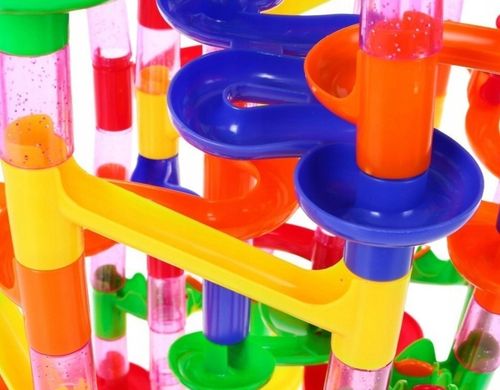 Bardzo Duży Tor Kulkowy dla kulek KULODROM 219 el Zjeżdżalnia Klocki na Arena.pl