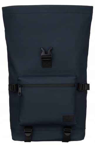 miejski, pojemny plecak typu roll-top w granatowym kolorze z zewnętrzną na Arena.pl