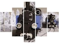 70 100CM OBRAZ 5 ELEM KOLEJKI WĄSKOTOROWE WENECJI DRUK PŁÓTNO