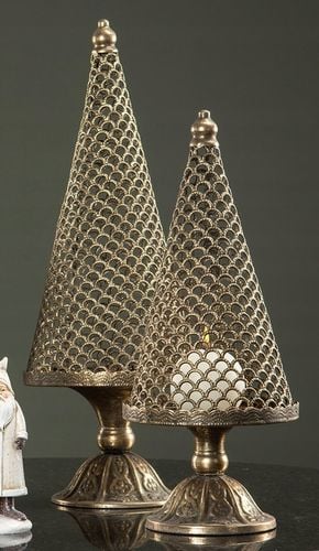 FIGURKA CHOINKA ZŁOTA ŚWIĄTECZNA 2 szt. ozdoba dekoracja na święta prezent na Arena.pl