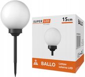 Lampa ogrodowa LED SOLARNA KULA BIAŁA 15 cm
