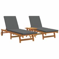 Leżak 2-osoba 3 pcs Brązowy 40 x 40 x 40cm Lite drewno akacjowe