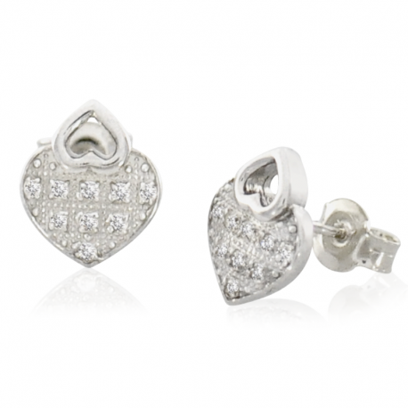 SREBRNY KOMPLET SERDUSZKA Z CYRKONIAMI PRÓBA SREBRA 925 na Arena.pl