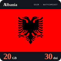 Karta eSIM Internet Albania 20 GB na 30 dni - bez rejestracji