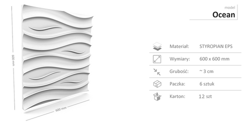 Dekoracyjne Panele Ścienne 60x60 - OCEAN na Arena.pl