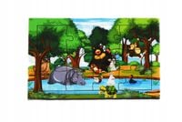 Drewniana kolorowa układanka dla dzieci Zabawka PUZZLE ZWIERZĘTA 12 el