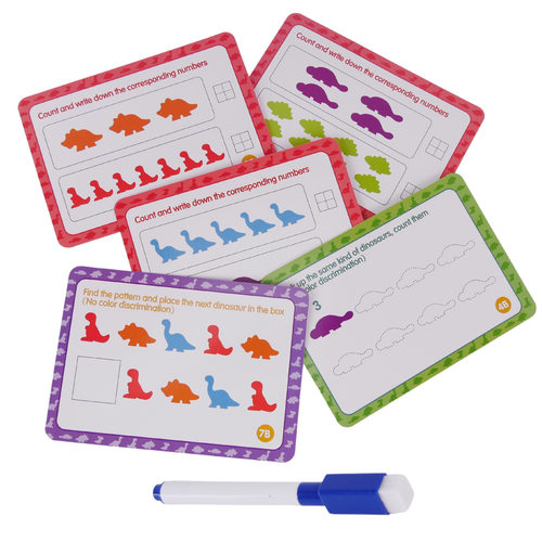 Duży Zestaw Edukacyjny Nauka Kolorów Liczenia Gra Montessori Dinozaury na Arena.pl