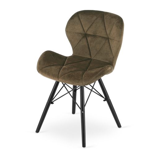 Krzesło LAGO Aksamit - brąz / nogi czarne x 3 na Arena.pl