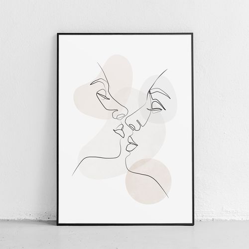 Plakat portret dwie twarze 40x50 cm w czarnej ramie na Arena.pl