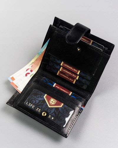 duży portfel męski zapinany na zatrzask - peterson na Arena.pl