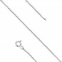 ŁAŃCUSZEK SREBRNY pr 925 ANKIER diamentowany rodowany Damski delikatny 42cm