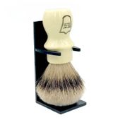 PARKER WMST Pędzel do Golenia z Ecru Wydłużoną Rączką w Włosiem Borsuka + Stand