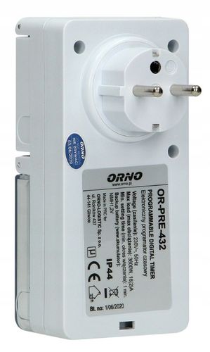 PROGRAMATOR CZASOWY DO GNIAZDA IP44 OR-PRE-432 ORNO na Arena.pl