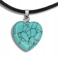 Zawieszka serce, ,kamień, HOWLIT TURKUS , wisior