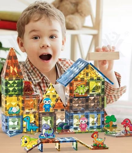 Klocki Magnetyczne Diamentowe Dinozaury 90 el Zestaw Konstrukcyjny dla na Arena.pl