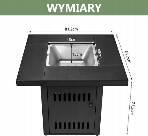 Grill Palenisko Węglowe Do Ogrodu Stół Ultranatura Ambiente Cube Czarny na Arena.pl