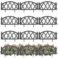 12x Płotek OGRODOWY plastikowy szary border palisada obrzeże trawnik 600 cm