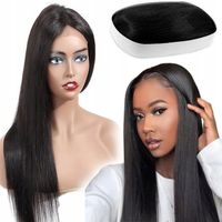 PERUKA DAMSKA DŁUGIE WŁOSY CZARNE PROSTE REALISTYCZNA 65 CM Naturalny