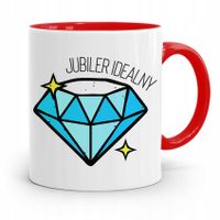 Dla Jubilera Kubek Czerwony Jubiler Idealny Z Nadrukiem Ze Zdjęciem