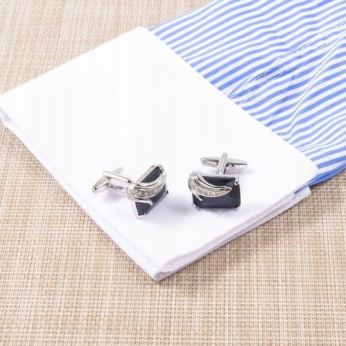 Spinki Do Mankietów Damskie Srebrne Z Cyrkoniami na Arena.pl