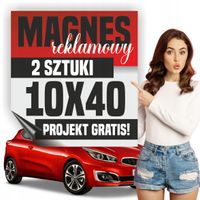 Reklama magnetyczna magnes reklamowy na auto firmowe 10x40 cm - 2 szt