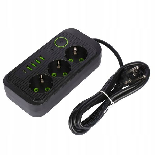 PRZEDŁUŻACZ listwa 2m 3 gniazda + 5x USB zdjęcie 5