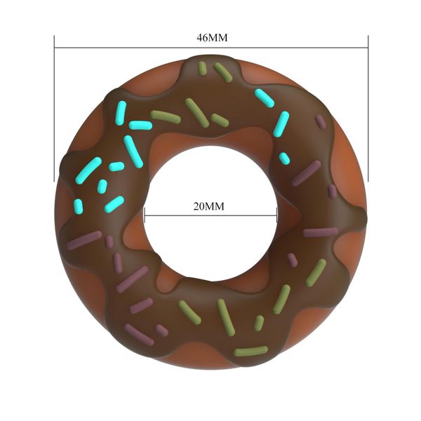 Pretty Love Choco Super Donut Silicone Cock Ring zdjęcie 6