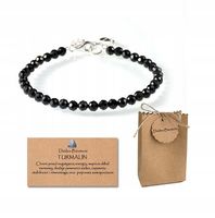 Bransoletka Kamień Turmalin Czarny 4mm Fasetka Srebro 925