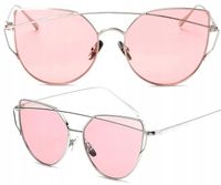 Okulary Kocie Duże Przeciwsłoneczne Damskie Retro