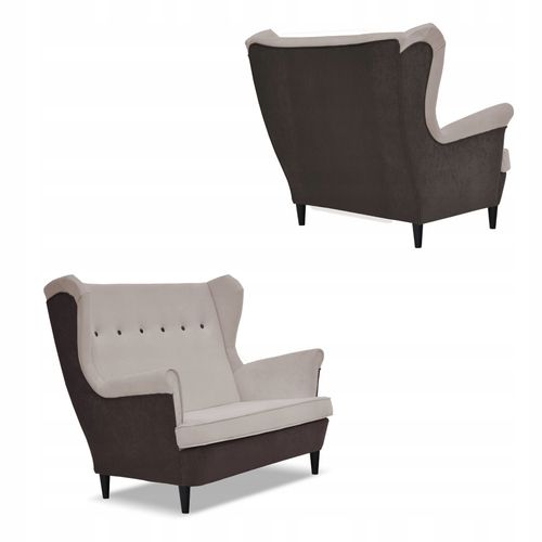 Zestaw wypoczynkowy uszak ARI DUO sofa fotele  brąz - beż na Arena.pl