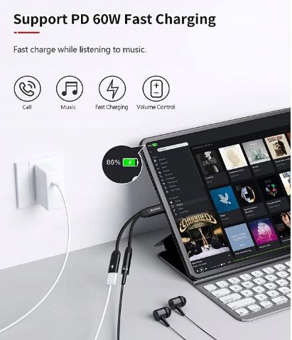 ADAPTER USB C JACK 3,5mm PD USB C 2W1 NIMASO na Arena.pl