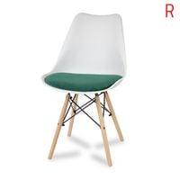 Krzesło z welurową zieloną poduszką na drewnianych bukowych nogach nowoczesne białe 053W-GR