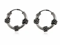 DELIKATNE OKSYDOWANE SREBRNE KOLCZYKI MAŁE KÓŁKA KÓŁECZKA 1CM Z OZDOBĄ