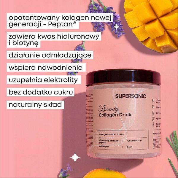 SUPERSONIC Collagen kolagen Beauty Drink Mango zdjęcie 5
