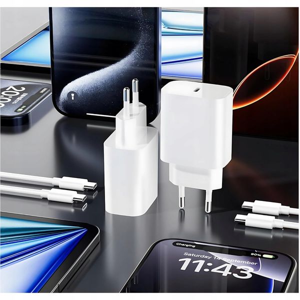 SZYBKA ŁADOWARKA DO IPHONE KOSTKA 25W + KABEL 1M / USB-C - IPHONE zdjęcie 2