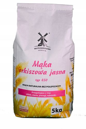 MĄKA ORKISZOWA JASNA 650 Z NASZEGO MŁYNA Z POLSKIEGO ZBOŻA 5 KG na Arena.pl