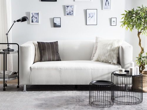 Sofa 3-osobowa ekoskóra biała FLORO na Arena.pl