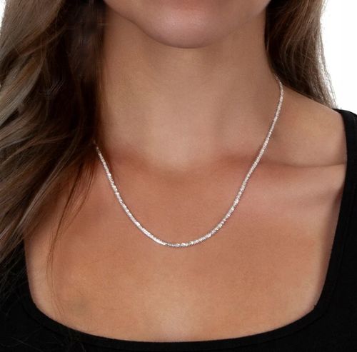 ŁAŃCUSZEK SREBRNY NASZYJNIK DAMSKI ŚLICZNY BŁYSZCZĄCY NA PREZENT + GRATIS na Arena.pl