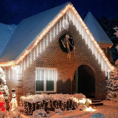 DŁUGIE SOPLE METEORY KURTYNA ŚWIETLNA LAMPKI CHOINKOWE 360LED 50cm B. ZIMNY na Arena.pl