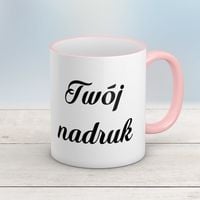 Kubek CLASSIC różowym uszkiem z Twoim nadrukiem