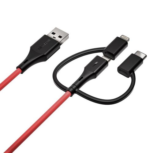 Kabel Usb 3W1 Blitzwolf Bw-Mt4, Micro Usb/usb-C/lightning, 3A 0,9M na Arena.pl