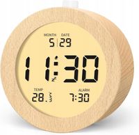 CYFROWY BUDZIK Z WYŚWIETLACZEM - JASNY BRĄZ - ABOVECLOCK