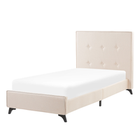 Łóżko tapicerowane 90 x 200 cm beżowe AMBASSADOR