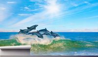 Fototapeta PEJZAŻ DELFINY W BŁĘKICIE NIEBA 130x80