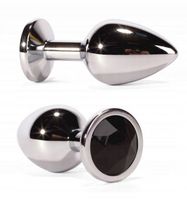 Korek Analny Plug Metalowy Srebrny Z Czarnym Diamentem 8,2cm X-Men