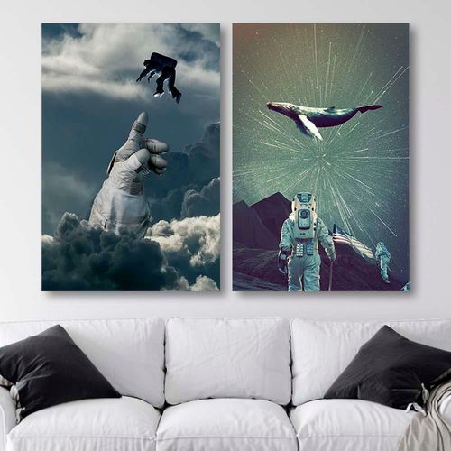 Deco Panel, Astronauta i wieloryb 40x60 na Arena.pl