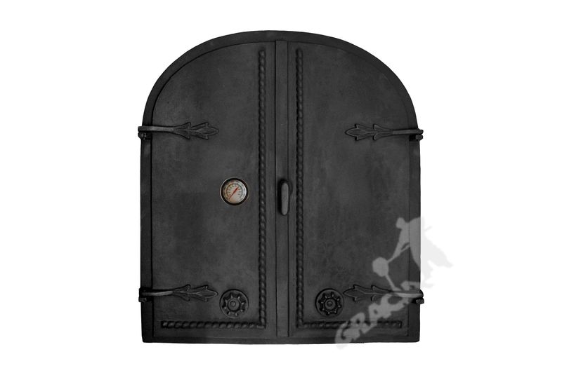 DRZWI B04 - 70X63 CM + TERMOMETR 0-500°C ŻELIWNE DO WĘDZARNI CHLEBOWE zdjęcie 1